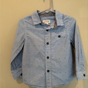 Cat & Jack Light Blue Polka Dot Button Down Shirt